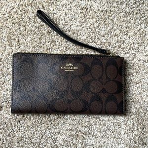 Brown coach wristlet